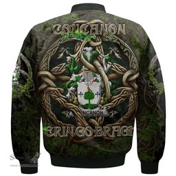 ScotsTee Shop Irish Concanon or O Concanon Coat of Arms Irish Jacket Family Crest Irish Is My Root Bomber Jacket