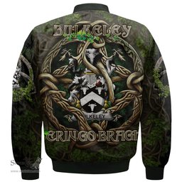 ScotsTee Shop Irish Bulkeley Coat of Arms Irish Jacket Family Crest Irish Is My Root Bomber Jacket