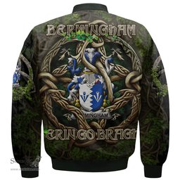 ScotsTee Shop Irish Bermingham Coat of Arms Irish Jacket Family Crest Irish Is My Root Bomber Jacket