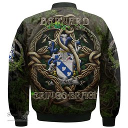 ScotsTee Shop Irish Bernard Coat of Arms Irish Jacket Family Crest Irish Is My Root Bomber Jacket