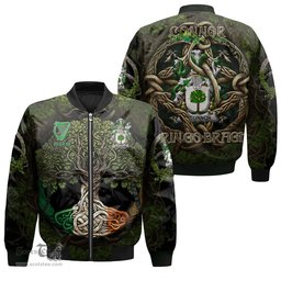 ScotsTee Shop Irish Connor or O Connor Faly Coat of Arms Irish Jacket Family Crest Irish Is My Root Bomber Jacket