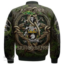 ScotsTee Shop Irish Boulger or O Bolger Coat of Arms Irish Jacket Family Crest Irish Is My Root Bomber Jacket