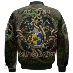 ScotsTee Shop Irish Crofton Coat of Arms Irish Jacket Family Crest Irish Is My Root Bomber Jacket