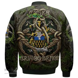 ScotsTee Shop Irish Cooke Coat of Arms Irish Jacket Family Crest Irish Is My Root Bomber Jacket