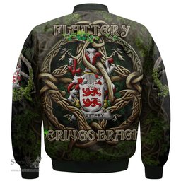 ScotsTee Shop Irish Flattery or O Flattery Coat of Arms Irish Jacket Family Crest Irish Is My Root Bomber Jacket