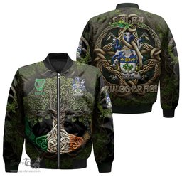 ScotsTee Shop Irish Dolan or O Dolan Coat of Arms Irish Jacket Family Crest Irish Is My Root Bomber Jacket