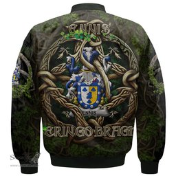 ScotsTee Shop Irish Ennis Coat of Arms Irish Jacket Family Crest Irish Is My Root Bomber Jacket