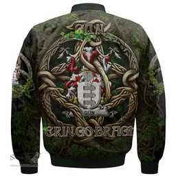 ScotsTee Shop Irish Gun or McElgunn Coat of Arms Irish Jacket Family Crest Irish Is My Root Bomber Jacket