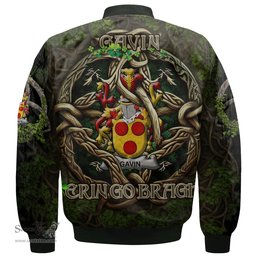 ScotsTee Shop Irish Gavin or O Gavan Coat of Arms Irish Jacket Family Crest Irish Is My Root Bomber Jacket