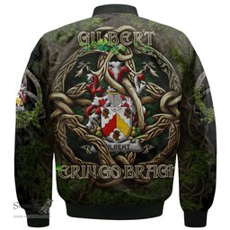 ScotsTee Shop Irish Gilbert Coat of Arms Irish Jacket Family Crest Irish Is My Root Bomber Jacket