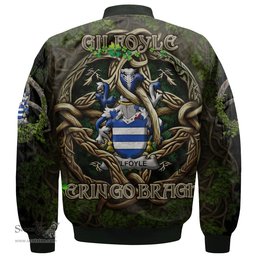 ScotsTee Shop Irish Gilfoyle or McGilfoyle Coat of Arms Irish Jacket Family Crest Irish Is My Root Bomber Jacket