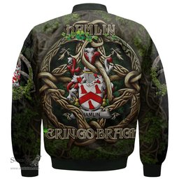 ScotsTee Shop Irish Hamlin or O Hamlin Coat of Arms Irish Jacket Family Crest Irish Is My Root Bomber Jacket