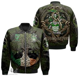 ScotsTee Shop Irish Haly Coat of Arms Irish Jacket Family Crest Irish Is My Root Bomber Jacket