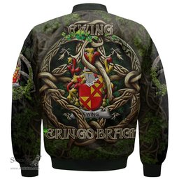 ScotsTee Shop Irish Ewing Coat of Arms Irish Jacket Family Crest Irish Is My Root Bomber Jacket