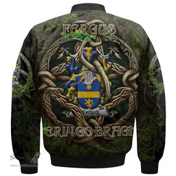 ScotsTee Shop Irish Fergus or O Fearghus Coat of Arms Irish Jacket Family Crest Irish Is My Root Bomber Jacket