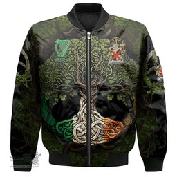 ScotsTee Shop Irish Giggins Coat of Arms Irish Jacket Family Crest Irish Is My Root Bomber Jacket
