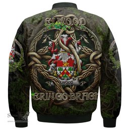ScotsTee Shop Irish Elwood Coat of Arms Irish Jacket Family Crest Irish Is My Root Bomber Jacket