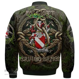 ScotsTee Shop Irish Folliott Coat of Arms Irish Jacket Family Crest Irish Is My Root Bomber Jacket