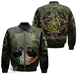 ScotsTee Shop Irish Drought Coat of Arms Irish Jacket Family Crest Irish Is My Root Bomber Jacket