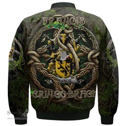 ScotsTee Shop Irish Francis Coat of Arms Irish Jacket Family Crest Irish Is My Root Bomber Jacket