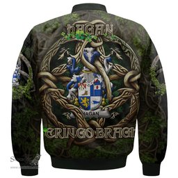 ScotsTee Shop Irish Hagan or O Hagan Coat of Arms Irish Jacket Family Crest Irish Is My Root Bomber Jacket