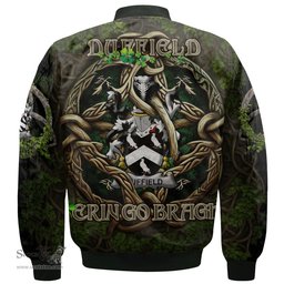 ScotsTee Shop Irish Duffield Coat of Arms Irish Jacket Family Crest Irish Is My Root Bomber Jacket