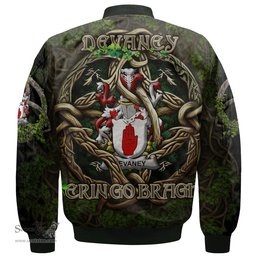 ScotsTee Shop Irish Devaney or O Devaney Coat of Arms Irish Jacket Family Crest Irish Is My Root Bomber Jacket