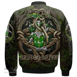 ScotsTee Shop Irish Curtin or McCurtin Coat of Arms Irish Jacket Family Crest Irish Is My Root Bomber Jacket