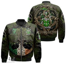 ScotsTee Shop Irish Curtin or McCurtin Coat of Arms Irish Jacket Family Crest Irish Is My Root Bomber Jacket
