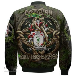 ScotsTee Shop Irish Donovan or O Donovan Coat of Arms Irish Jacket Family Crest Irish Is My Root Bomber Jacket