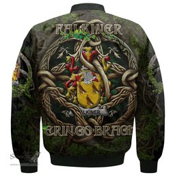 ScotsTee Shop Irish Falkiner Coat of Arms Irish Jacket Family Crest Irish Is My Root Bomber Jacket