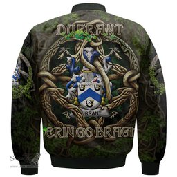 ScotsTee Shop Irish Durrant Coat of Arms Irish Jacket Family Crest Irish Is My Root Bomber Jacket