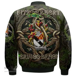 ScotsTee Shop Irish Fitz Herbert Coat of Arms Irish Jacket Family Crest Irish Is My Root Bomber Jacket