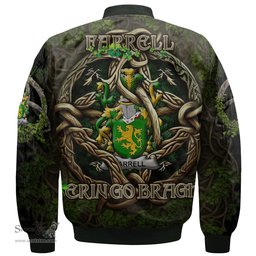 ScotsTee Shop Irish Farrell or O Ferrell Coat of Arms Irish Jacket Family Crest Irish Is My Root Bomber Jacket