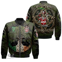 ScotsTee Shop Irish Everard Coat of Arms Irish Jacket Family Crest Irish Is My Root Bomber Jacket