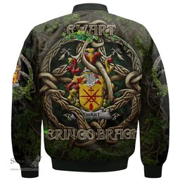 ScotsTee Shop Irish Ewart Coat of Arms Irish Jacket Family Crest Irish Is My Root Bomber Jacket