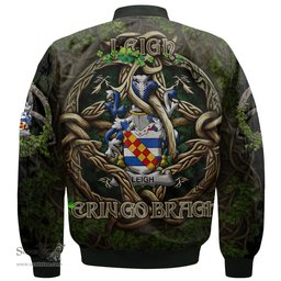ScotsTee Shop Irish Leigh or McLaeghis Coat of Arms Irish Jacket Family Crest Irish Is My Root Bomber Jacket