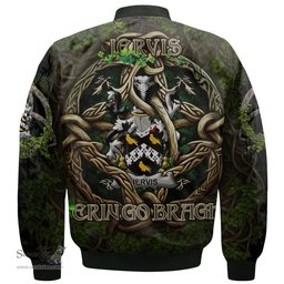 ScotsTee Shop Irish Jervis or Jarvis Coat of Arms Irish Jacket Family Crest Irish Is My Root Bomber Jacket
