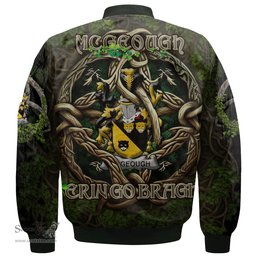 ScotsTee Shop Irish McGeough or McGough Coat of Arms Irish Jacket Family Crest Irish Is My Root Bomber Jacket