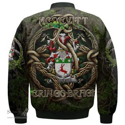 ScotsTee Shop Irish McDevitt Coat of Arms Irish Jacket Family Crest Irish Is My Root Bomber Jacket