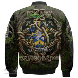 ScotsTee Shop Irish Mackey Coat of Arms Irish Jacket Family Crest Irish Is My Root Bomber Jacket