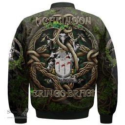 ScotsTee Shop Irish McAlindon or McAlindem Coat of Arms Irish Jacket Family Crest Irish Is My Root Bomber Jacket