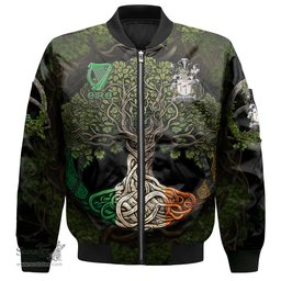 ScotsTee Shop Irish McAlindon or McAlindem Coat of Arms Irish Jacket Family Crest Irish Is My Root Bomber Jacket