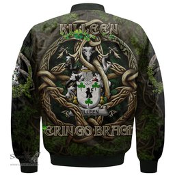 ScotsTee Shop Irish Killeen or O Killeen Coat of Arms Irish Jacket Family Crest Irish Is My Root Bomber Jacket