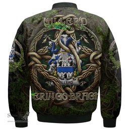ScotsTee Shop Irish Millerd Coat of Arms Irish Jacket Family Crest Irish Is My Root Bomber Jacket