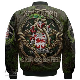 ScotsTee Shop Irish Kavanagh or Cavanagh Coat of Arms Irish Jacket Family Crest Irish Is My Root Bomber Jacket
