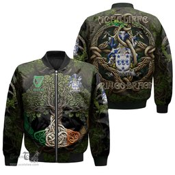 ScotsTee Shop Irish McAuliffe Coat of Arms Irish Jacket Family Crest Irish Is My Root Bomber Jacket