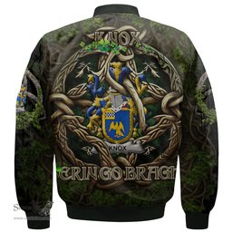 ScotsTee Shop Irish Knox Coat of Arms Irish Jacket Family Crest Irish Is My Root Bomber Jacket
