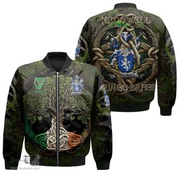 ScotsTee Shop Irish McDowell Coat of Arms Irish Jacket Family Crest Irish Is My Root Bomber Jacket