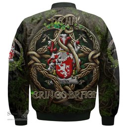 ScotsTee Shop Irish Henn Coat of Arms Irish Jacket Family Crest Irish Is My Root Bomber Jacket